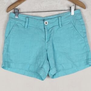 Lilly Pulitzer The Calla Short Casual Linen Shorts Blue Womens Size 4